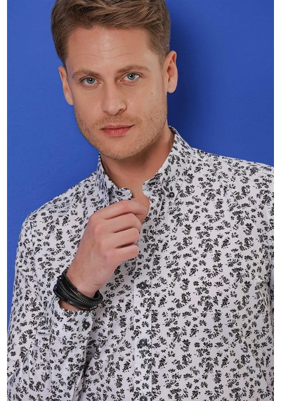 Efor G 1546 Slim Fit Beyaz Klasik Gömlek Beyaz