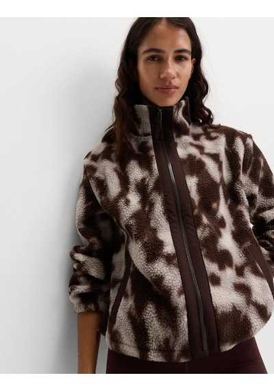 Marks & Spencer Desenli Borg Fermuarlı Ceket T51006679P Kahverengi