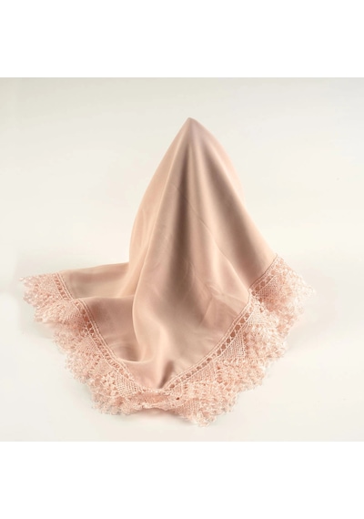 İğne Oyalı Şal Namaz Örtüsü, 144x68 Cm. Pembe Pembe