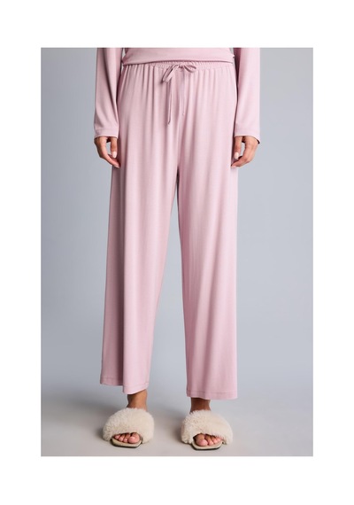Defacto Regular Fit V Yaka Uzun Kollu Üst Geniş Kesim Alt Pijama Takımı H9101ax26aubr488 Bordo-br488