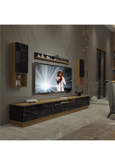 Decoraktiv Trendstyle 270das Mdf Tv Ünitesi Tv Sehpası Pera - Siyah Mermer