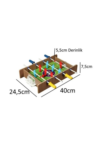 Masaüstü Ahşap Mini Futbol Maçı Taşınabilir 2 Kişilik Pratik Küçük Eğlenceli Oyuncak Langırt