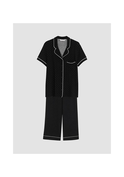 Lcw Dream Siyah Puantiyeli Kadın Pijama Takım