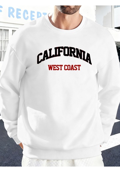 Startmore Startmorekaliforniya Batı Yakası Baskılı Sonbahar Kazak Çift Spor Polar Sweatshirt Sokak Modası Sokak Beyaz