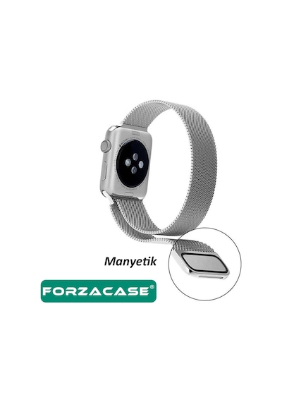 Forzacase Apple Uyumlu  Watch 10 Series 46mm İle Metal Mıknatıslı Kordon Kayış - Fc157 Siyah