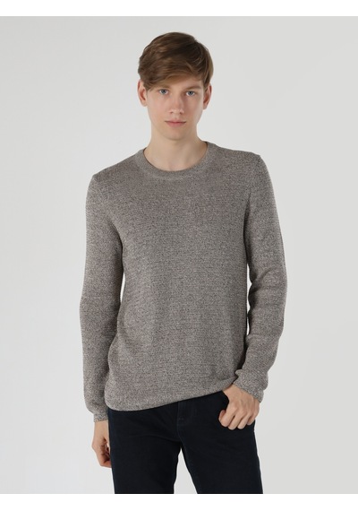 Colin's Slim Fit Kahverengi Erkek Triko Kazak CL1061674_Q1.V1_BRW