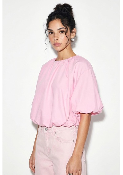 Shade Kadın Bisiklet Yaka Poplin Balon Bluz Db261004 60286231 - Pembe