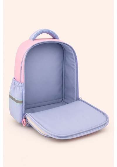 Ccs Kids Kız Çocuk İlkokul 3'lü Okul Çantası Seti Beslenme Çantası Kalemlik Pembe Mavi Ortopedik