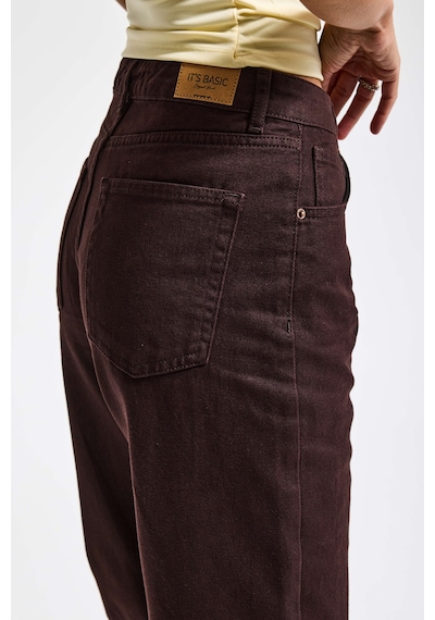 Itsbasic Kadın Koyu Kahve Doris 7s6-81 Straight Fit Yüksek Bel %100 Koton Denim Jean Koyu Kahverengi Itsbasic Kadın Koyu Kahve Doris 7s6-81 Straight Fit Yüksek Bel %100 Koton Denim Jean Koyu Kahverengi