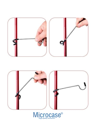 Microcase Kamp Ve Outdoor Çok Amaçlı Lamba Askısı Pratik Fener Askı Aparatı Kancası 3 Adet - Al5878 Gri
