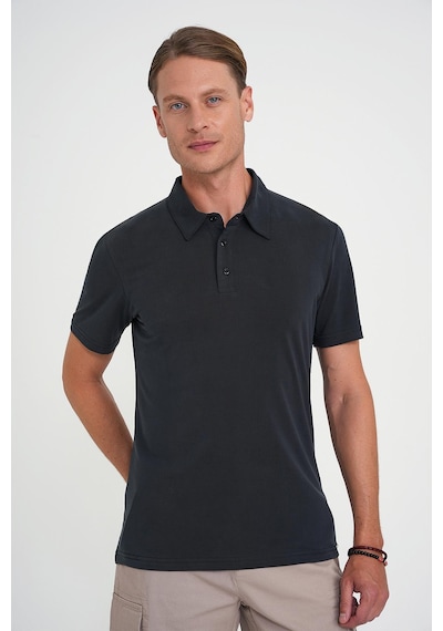 Efor Comfort Fit Polo Yaka Modal Karışım Kısa Kol Casual Siyah Tişört Ts 903 Siyah