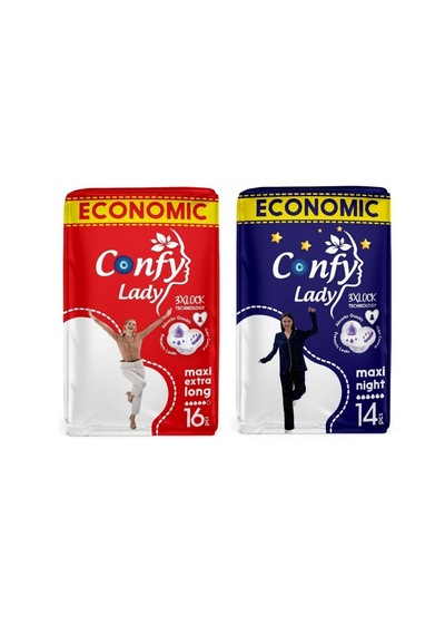 Confy Lady Gece Serisi 2 Li Ekonomik Tanışma Paketi 30 Adet
