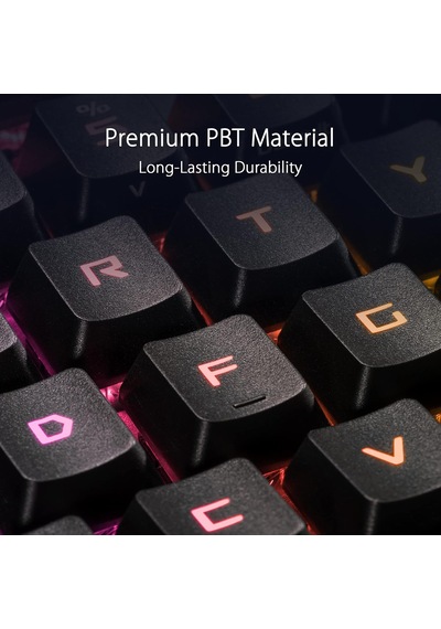 Rog Pbt Çift Kalıplı Tuş Başlığı Seti, Rog Rx Optik Mekanik Anahtarlar İçin, Siyah, 123 Tuş, Tuş Çektirmesi Dahil