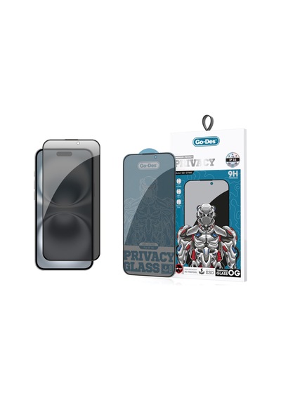 Apple Uyumlu   iPhone 16 Go Des 9d Full Cover Privacy Hayalet Cam Ekran Koruyucu