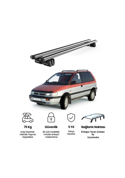 Pençe Mitsubishi Space Runner 1991-2001 Uyumlu Gri Ara Atkı Port Bagaj Tavan Barı