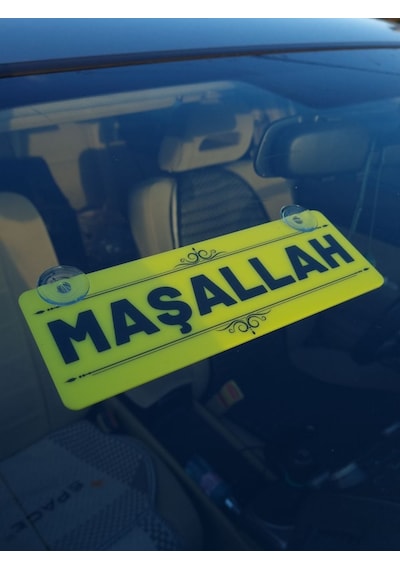 Maşallah Yazılı Vantuzlu Dekor Pleksi Plaka