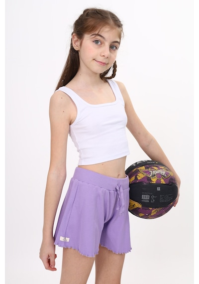 Toontoy Kids Toontoy Kız Çocuk Fitilli Kumaş Şort Lila