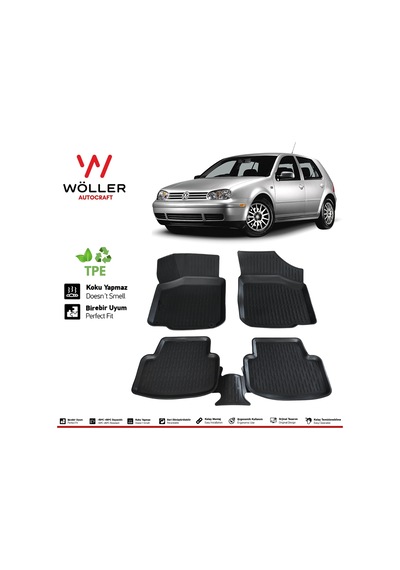 Volkswagen Golf 4 Paspas 1998 2004 Arası 3D Havuzlu Wöller Paspas