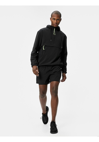 Koton Taytlı Şort Kısa Yüksek Bel Slim Fit Cep Detaylı Siyah 4sam40030nw Siyah