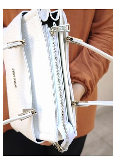 Just Polo Kadın Günlük Kullanıma Uygun Ayarlanabilir Askılı Şık El & Omuz Çantası Shoulder Bag Beyaz
