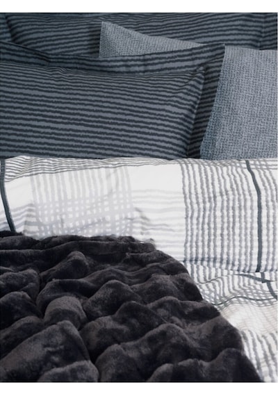 Cotton Box Çift Kişilik Trim Battaniyeli Nevresim Takımı Smooth Siyah Siyah