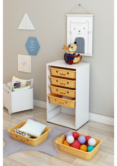 Kids 6 Sepetli Gülenyüzlü Oyuncak Dolabı Organizeri Oyuncak Kutusu Oyuncak Box Beyaz-sarı Kids 6 Sepetli Gülenyüzlü Oyuncak Dolabı Organizeri Oyuncak Kutusu Oyuncak Box Beyaz-sarı