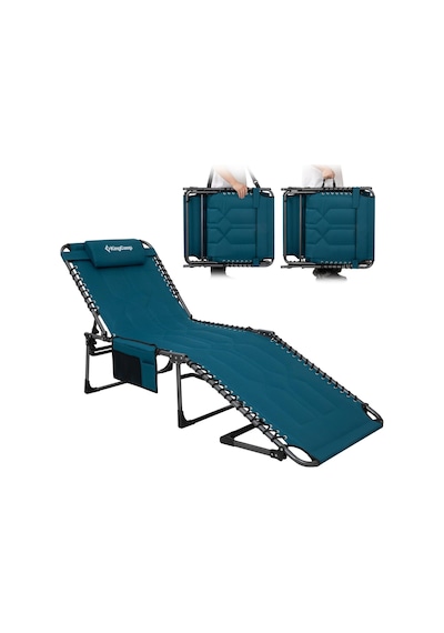 Kingcamp Magnolia B20 Premium 7 Kademeli Katlanır Dolgulu Şezlong Blue Mavi
