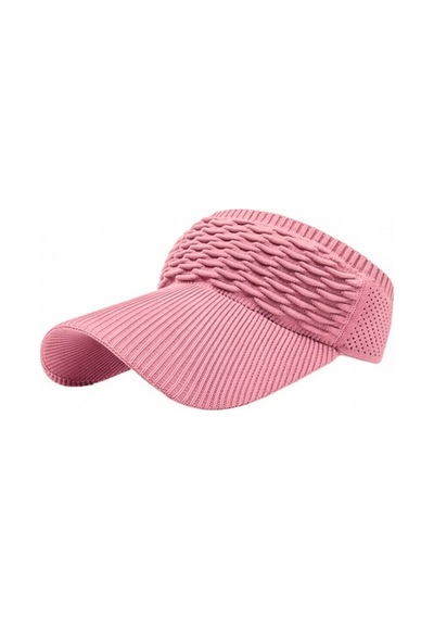 Aresshop Güneş Koruyucu Plaj Örgü Desenli Vizör Şapka Pembe