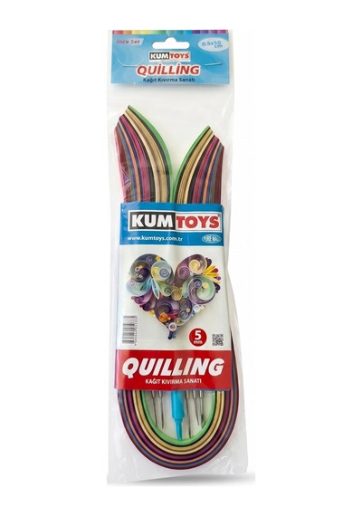 Hobi24 Quilling Seti, Kağıt + Kıvırma Aparatı 50cm5mm 15renk