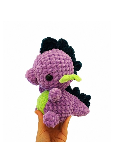 El Yapımı Tığ İşi My Little Pony Peluş Oyuncak Spike 02 - Çok Renkli