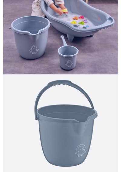 Flosoft Bebek Banyo Kovası, Saplı Oluklu Çok Amaçlı Kova 13 Litre Çok Renkli