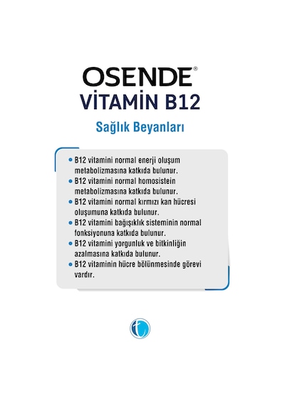 Osende Vitamin B12 60 Ağızda Dağılan Tablet