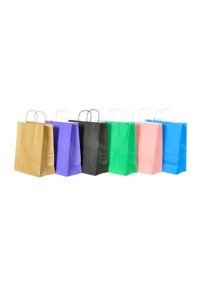 6 Renk Kağıt Çanta Kraft Çanta Seti /hediye Poşeti 100 X 150