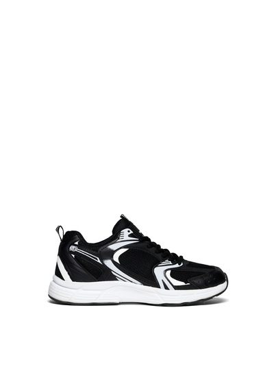 Tonny Black Unisex Siyah Faylon Taban Bağcıklı Spor Ayakkabı Siyah