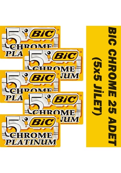 Bic Chrome Tıraş Bıçağı Jileti 5 x 5'li