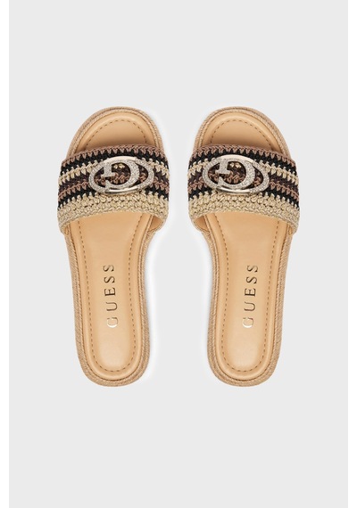 Guess Bayan Terlik Fljklı Fab03 Black Siyah Siyah