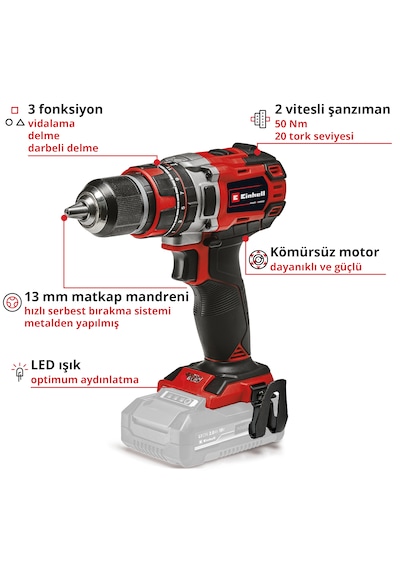 Einhell TP-CD 18/50 Li-i BL - Solo Akülü Darbeli Vidalama - 4513942