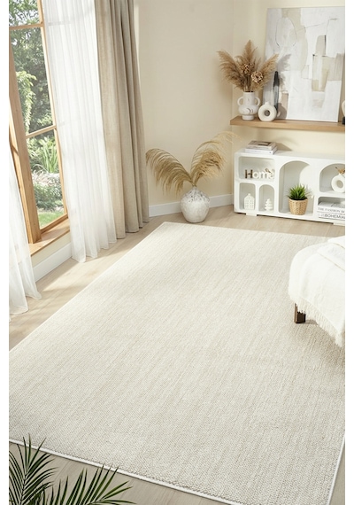 Mariesse Home Wool Serisi Bukleli Yumuşak Dokulu İskandinav Dokuma Halı 1081-krem