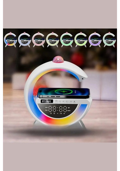 Tepe Işıklı Led Kablosuz Masaüstü Hoparlörü Şarj Standı G Şekil Müzik Makinesi Wireless