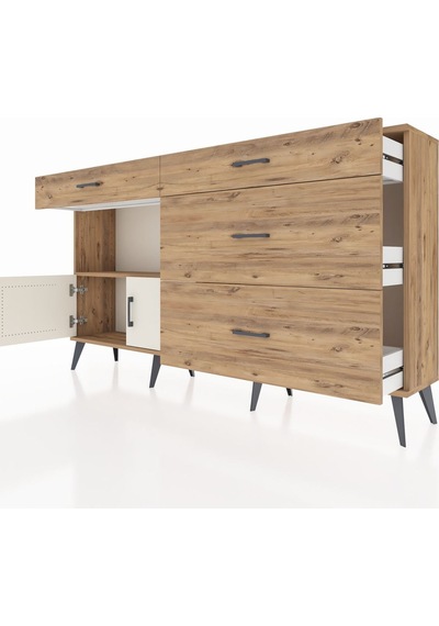 Arges Konsol Tek Raflı 4 Çekmeceli 2 Kapaklı 176x30x99 Çam-aytaşı/çam Aytası/atlas Çam - Atlas Çam Arges Konsol Tek Raflı 4 Çekmeceli 2 Kapaklı 176x30x99 Çam-aytaşı/çam Aytası/atlas Çam - Atlas Çam
