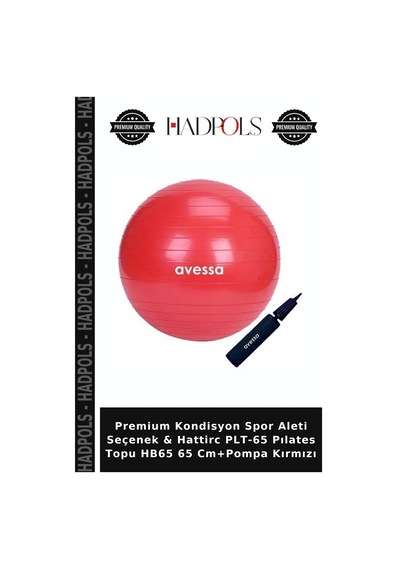 Premium Kondisyon Spor Aleti Seçenek & Hattirc Plt-65 Pılates Topu Hb65 65 Cm+pompa Kırmızı
