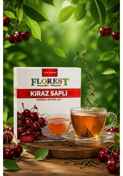Kiraz Saplı Karışımlı Bitkisel Çay 45'li Süzen Poşet Rezene Lavanta Papatya İçerikli - 890409072