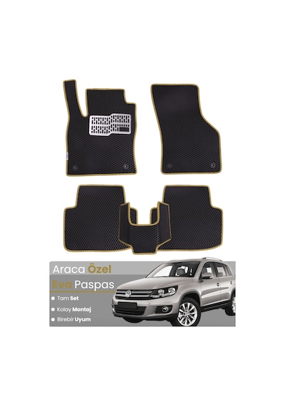 Volkswagen Touareg 2011-2017 Uyumlu Eva Paspas Tam Set Oto Paspas,araca Özel,tam Koruma 564