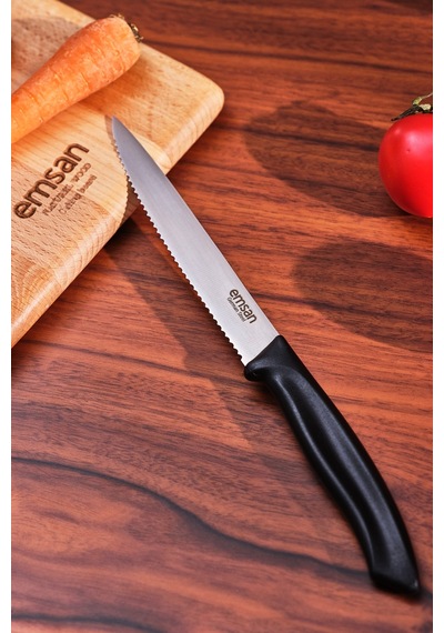 Emsan Nix Tırtıklı Soyma Bıçağı 24 Cm Siyah