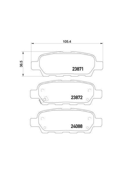 Nissan Qashqai Arka Fren Balatasi 2006-2014 D40608h385 0986495089 1.6, 2.0, 1.5 Dcı, 2.0 Dcı, 1.6 Dcı