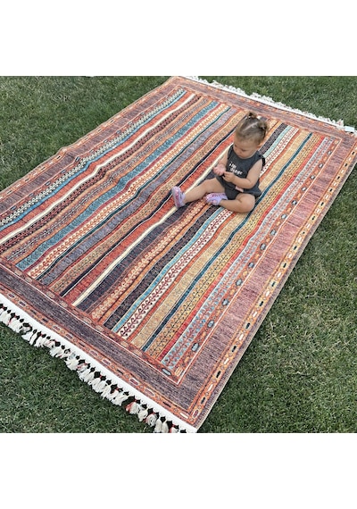 Tuğra Halı Şal 10630 Fırsat Etnik Desenli Modern Kilim