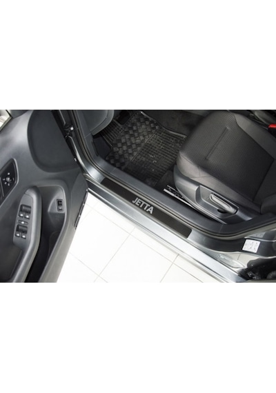 Jetta 4 Carbon Fiber Kapı Eşiği Yazısı Sticker Boya Koruma Beyaz Yazı
