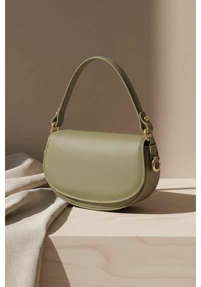 Vellabags Haki Mini Kadın El & Omuz Çantası Retro Baguette Model Şık Günlük Tasarım Haki - Haki