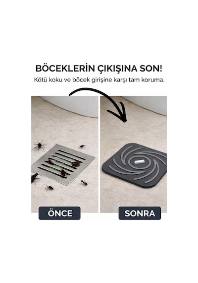 Kötü Koku Böcek Önleyici Gider Tıpası Lavabo Balkon Tuvalet Gider Kapatıcı Kapak Silikon Gri-g
