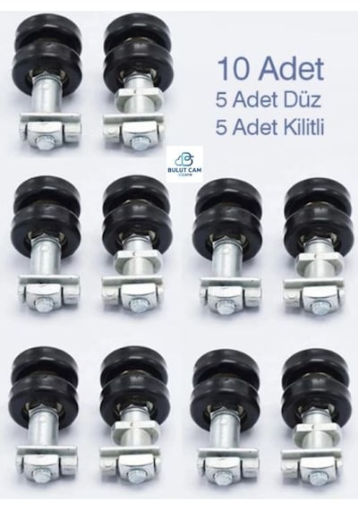 Cam Balkon Metal Teker 10ad. 5 Ad. Kertili + 5 Ad. Düz